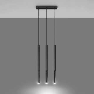 Lampe suspendue MOZAICA 3L noir/chrome