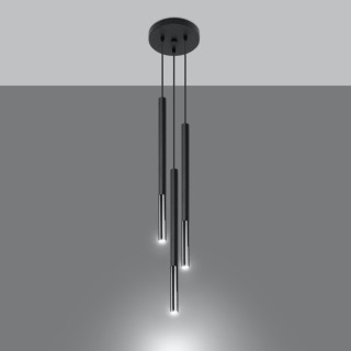 Lampe suspendue MOZAICA 3P noir/chrome