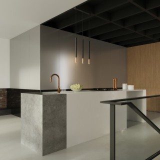 Lampe suspendue MOZAICA 3L noir/cuivre