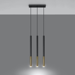 Lampe suspendue MOZAICA 3L noir/doré