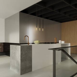 Lampe suspendue MOZAICA 3L noir/doré