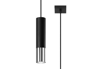 Lampe suspendue LOOPEZ 1 noir/chrome