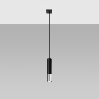 Lampe suspendue LOOPEZ 1 noir/chrome