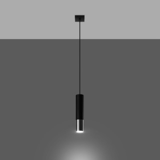 Lampe suspendue LOOPEZ 1 noir/chrome