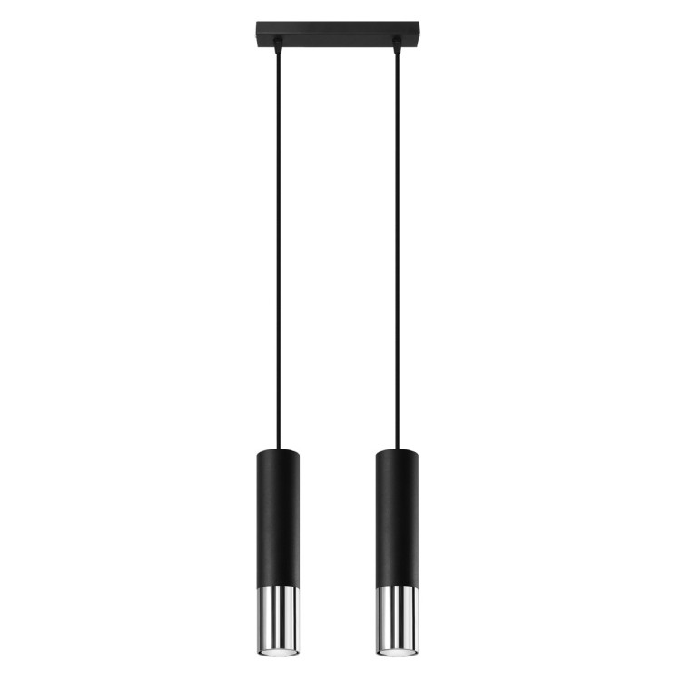 Lampe suspendue LOOPEZ 2 noir/chrome