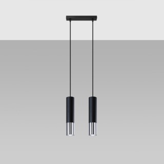 Lampe suspendue LOOPEZ 2 noir/chrome