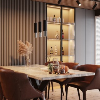 Lampe suspendue LOOPEZ 2 noir/chrome