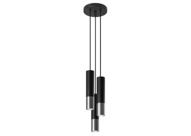 Lampe suspendue LOOPEZ 3P noir/chrome