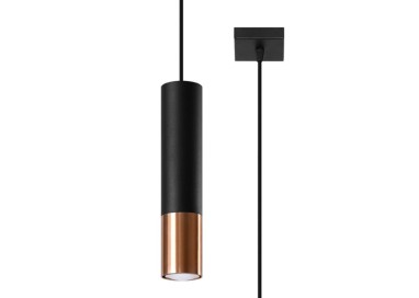 Lampe suspendue LOOPEZ 1 noir/cuivre