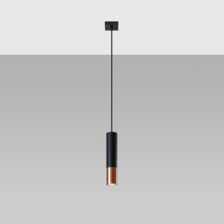 Lampe suspendue LOOPEZ 1 noir/cuivre