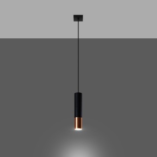 Lampe suspendue LOOPEZ 1 noir/cuivre