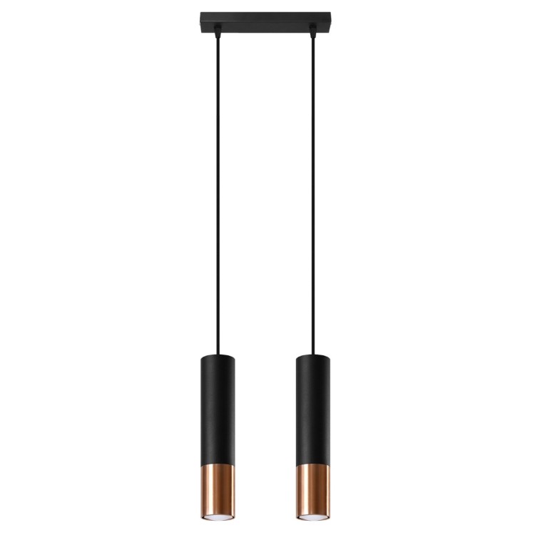 Lampe suspendue LOOPEZ 2 noir/cuivre