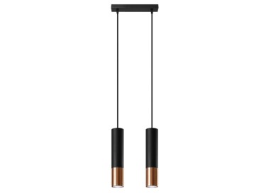 Lampe suspendue LOOPEZ 2 noir/cuivre