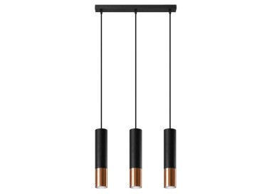 Lampe suspendue LOOPEZ 3L noir/cuivre