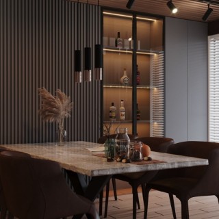 Lampe suspendue LOOPEZ 3L noir/cuivre