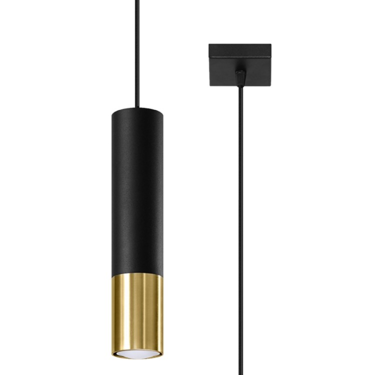 Lampe suspendue LOOPEZ 1 noir/doré