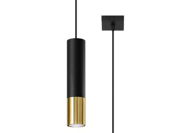 Lampe suspendue LOOPEZ 1 noir/doré