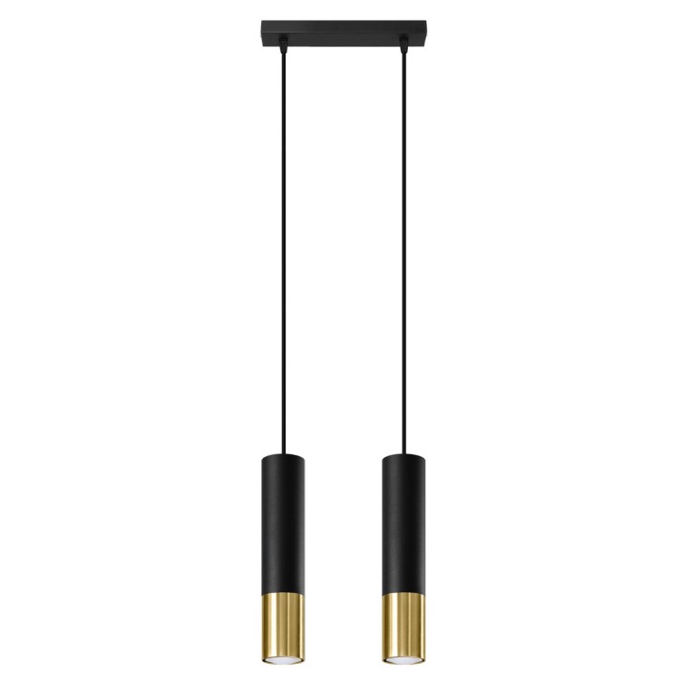 Lampe suspendue LOOPEZ 2 noir/doré