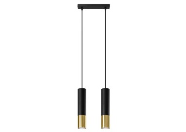 Lampe suspendue LOOPEZ 2 noir/doré