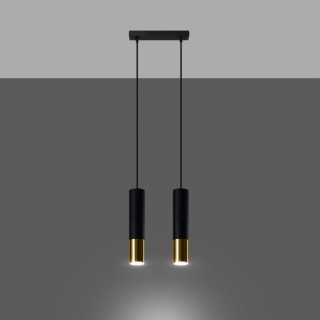 Lampe suspendue LOOPEZ 2 noir/doré