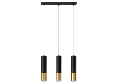 Lampe suspendue LOOPEZ 3L noir/doré
