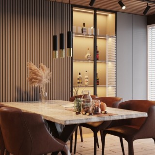 Lampe suspendue LOOPEZ 3L noir/doré