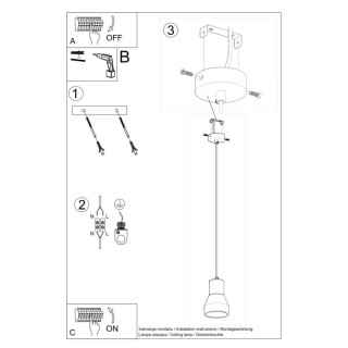 Lampe suspendue QUBIC gris