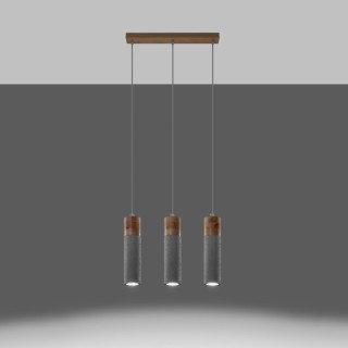 Lampe pendante ZANE 3 gris