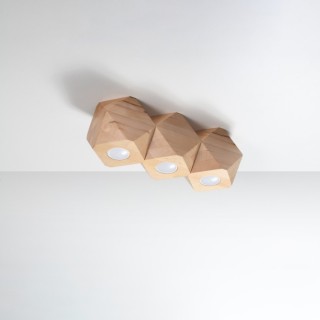 Plafonnier WOODY 3 en bois naturel
