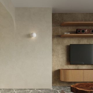 Applique vernie GLOBE blanc brillant