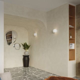 Applique vernie GLOBE blanc brillant