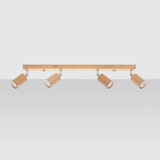 Plafonnier BERG 4 en bois naturel