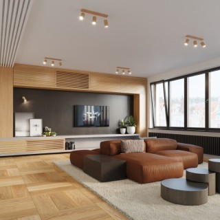 Plafonnier BERG 4 en bois naturel