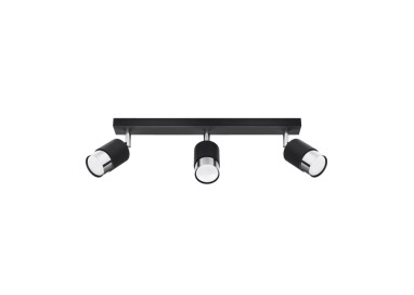 Plafonnier NERO 3 noir/chrome