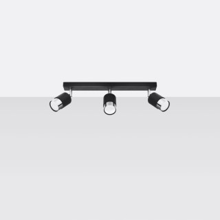 Plafonnier NERO 3 noir/chrome