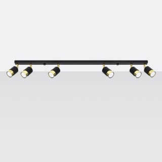 Plafonnier NERO 6 noir/doré