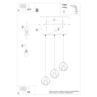 Lampe pendante TULOS 3L noir