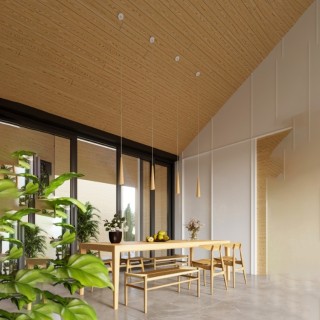 Lampe suspendue SULA 3P en bois naturel