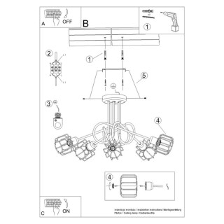 Lustre BELUCI 5S noir