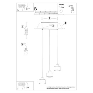 Lampe suspendue SAVAR 3 noir