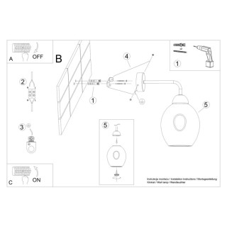 Applique FILLAN 1 noir