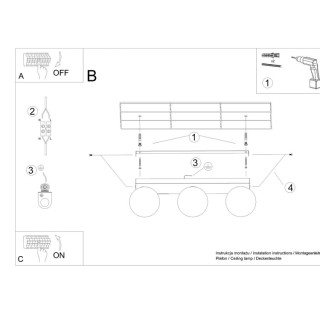 Plafonnier YOLI 3 noir