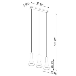 Lampe suspendue REA 3L béton
