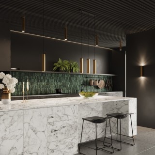 Lampe suspendue LAGOS 2 or poli