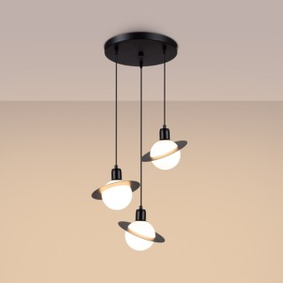 Lampe suspendue HYPERION 3P noir