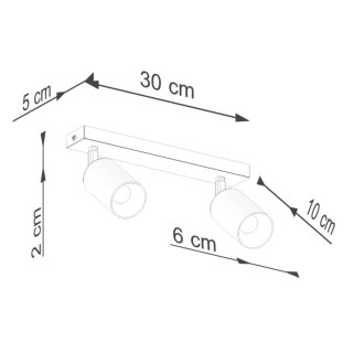 Plafonnier WINX 2 noir/chrome