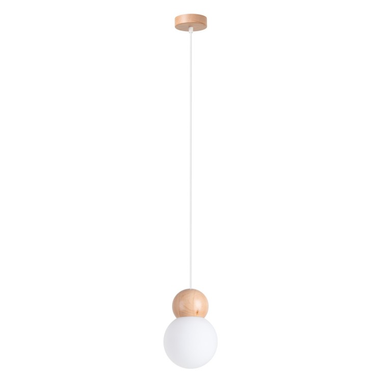Lampe suspendue PEKKA 1 blanc/bois naturel