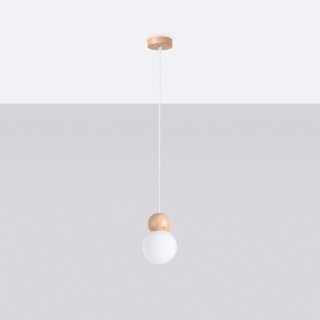 Lampe suspendue PEKKA 1 blanc/bois naturel