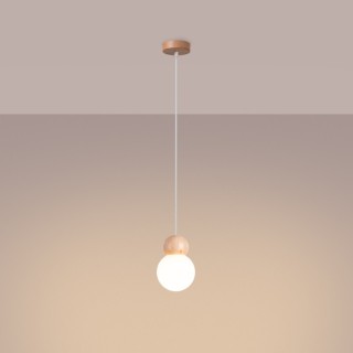 Lampe suspendue PEKKA 1 blanc/bois naturel