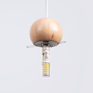Lampe suspendue PEKKA 1 blanc/bois naturel
